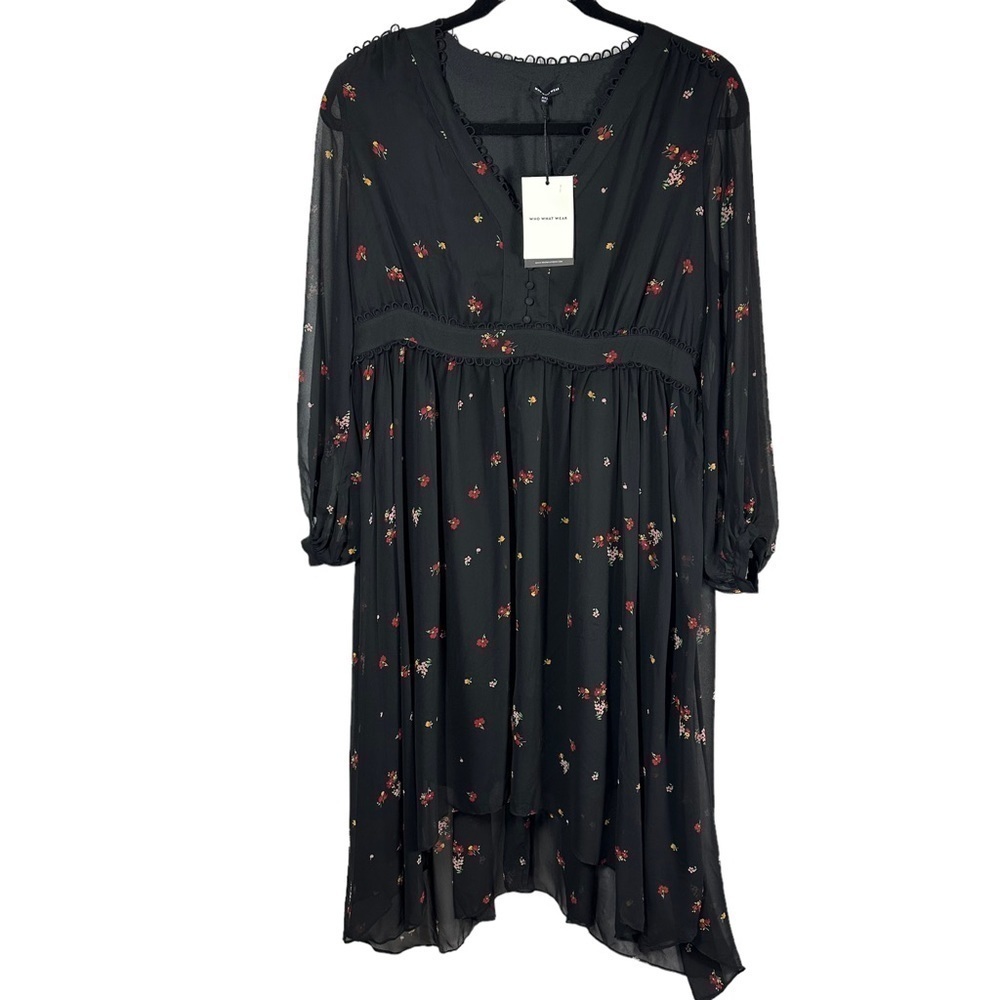 Who What Wear Ditzy Bouquet Floral Print High Low Midi Dress Size XXL